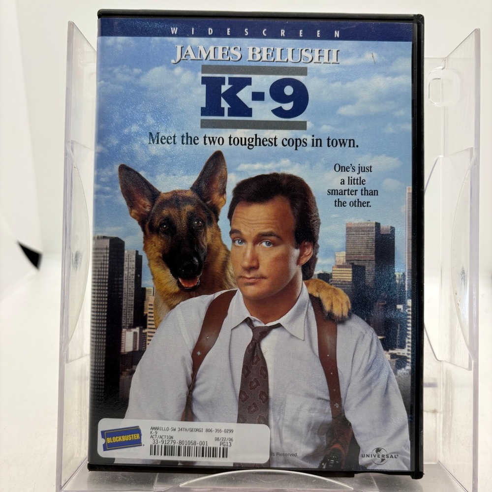 K-9 DVD James Belushi 1989 Action Comedy Widescreen Blockbuster Case 20585